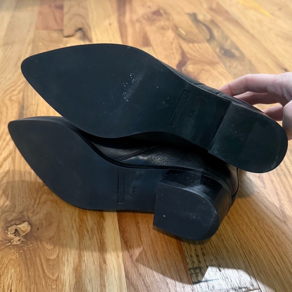 Marc Fisher Yale Black Leather Ankle Boots | Pointed Toe | Size 6 - Picture 7 of 7
